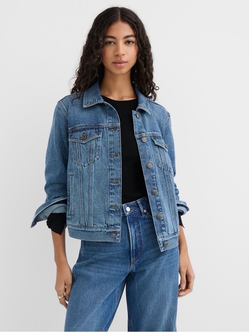 NWT LOFT Rivete Denim Trucker Jean Jacket